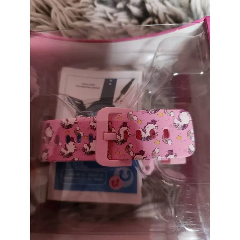 iTech Junior Girls Earbuds & Smartwatch Set - pink Unicorn Print